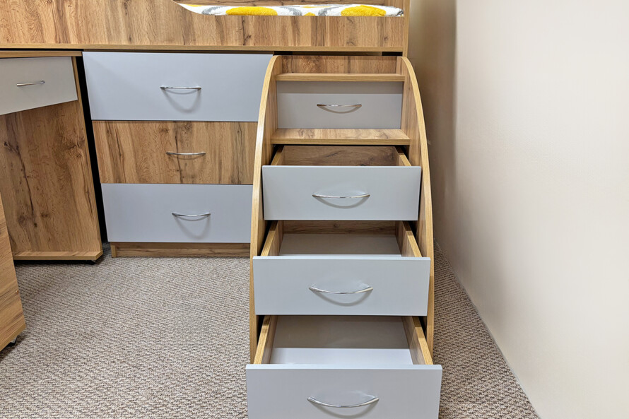 Кровать Комод Тахо со столом Цвет Тахо / Серый