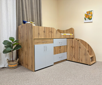 Ліжко Комод Тахо зі столом Колір Тахо / Сірий