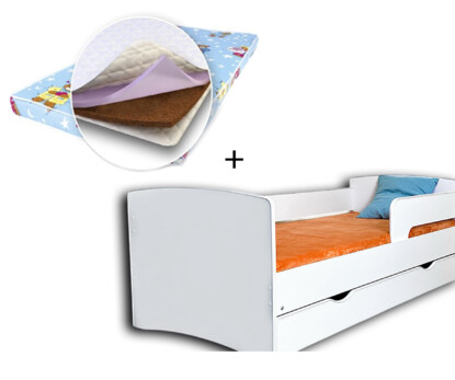 Дитяче ліжко з бортиком, з шухлядою Кіндер Кул + Матрац Соня 2