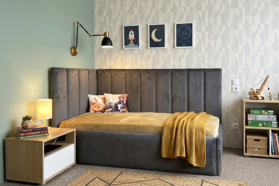 Ліжко з м`якою спинкою Асті 