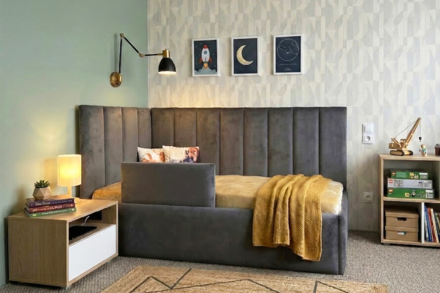 Ліжко з м`якою спинкою Асті 