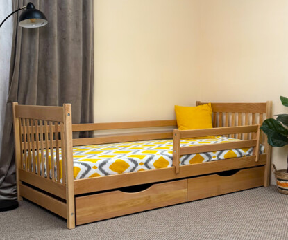 Детская кровать Нордик (бук) Натуральный с бортиком 