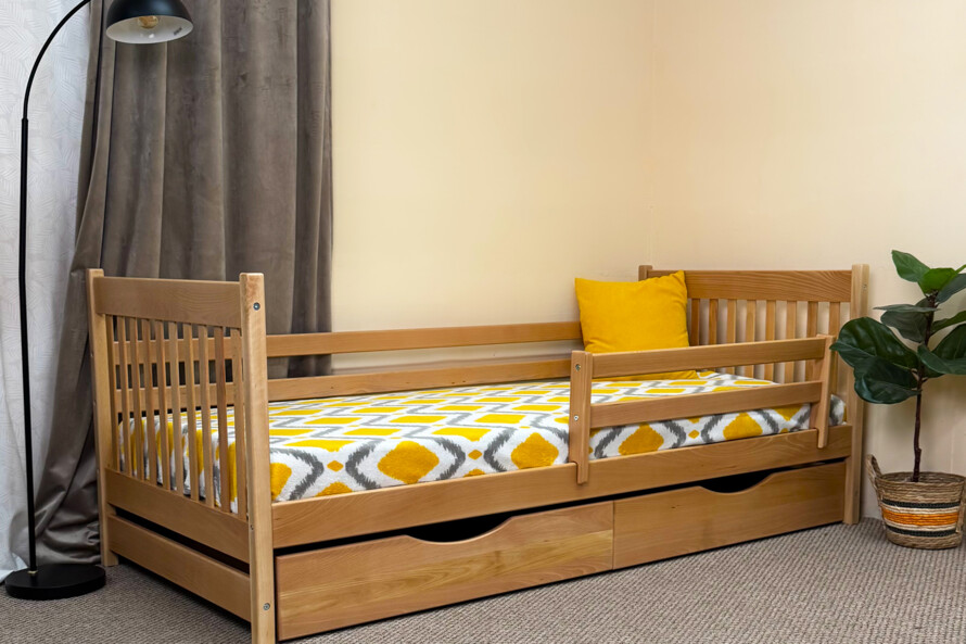 Детская кровать Нордик (бук) Натуральный с бортиком