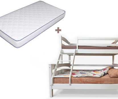 Ліжко двоярусне тримісне Чикаго Колір RAL + Матрац Скай