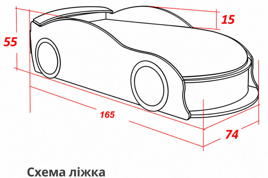 Детская кровать машина Люкс Лексус серия Патриот белая / LUXE 