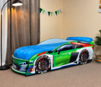 Кровать детская машина Люкс АУДИ ТУРБО зеленая / LUXE AUDI TURBO