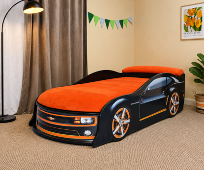 Кровать детская машина для мальчика Люкс Камаро черная / LUXE Camaro