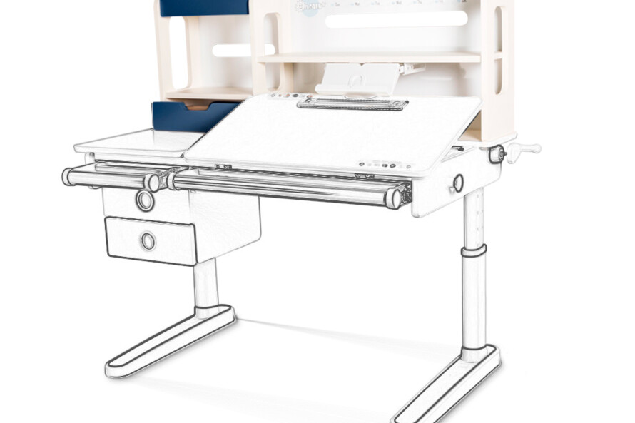 Полка - надстройка к парте Oxford Wite (арт.Shelf Wite BD-930-2 BL)