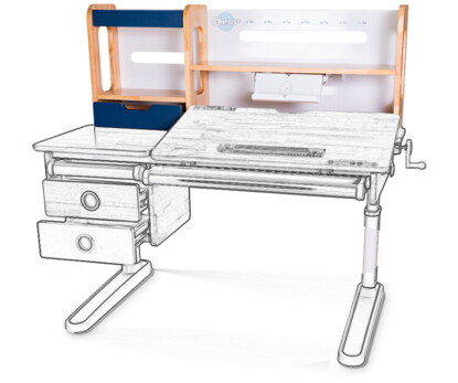 Полка - надстройка к парте Oxford Wood (арт.Shelf Wood BD-920-2 BL)