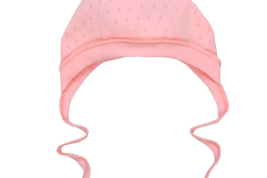 Чепчик для девочки, размер 1, ажур, розовый