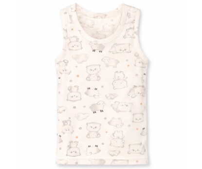 Дитяча майка для дівчинки, 98 см, рібана, молочний