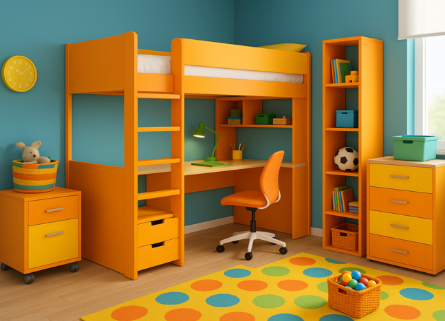 Меблі для маленьких дитячих кімнат: економія простору
