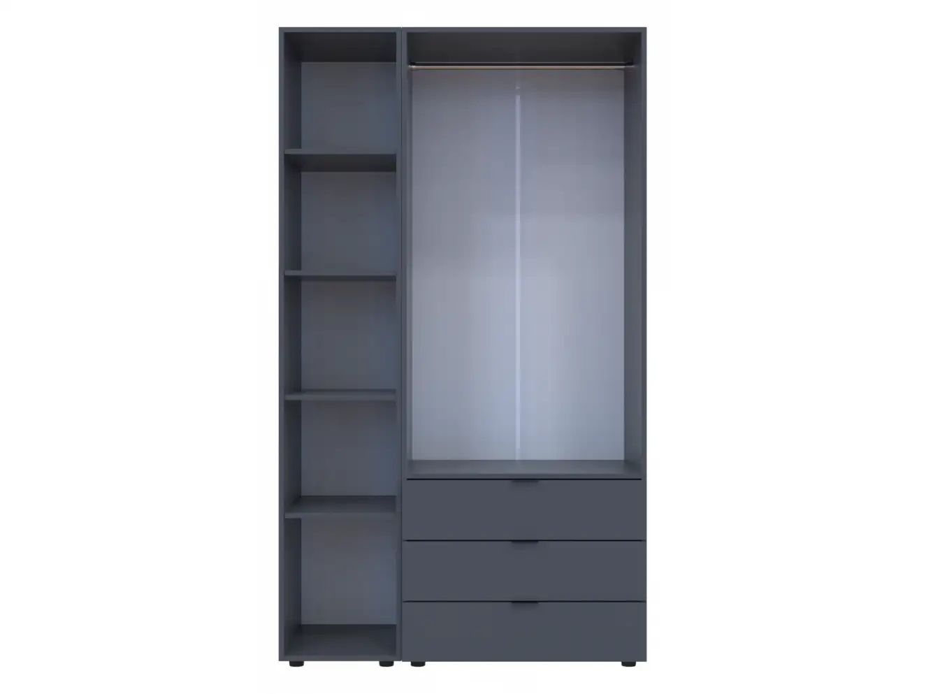 Шафа для одягу Гелар Графіт 2ДСП/Дзеркало