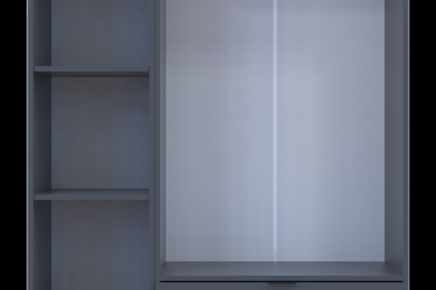 Шкаф для одежды Гелар Графит 2ДСП/Зеркало