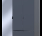 Шкаф для одежды Гелар Графит 2ДСП/Зеркало
