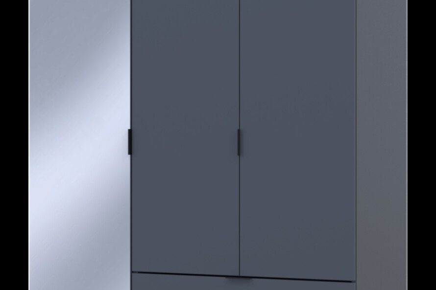 Шкаф для одежды Гелар Графит 2ДСП/Зеркало
