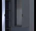 Шкаф для одежды Гелар Графит 2ДСП/Зеркало