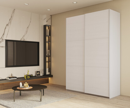 Шафа купе G-Caiser Білий / Білий 2 ДСП / 3 частини