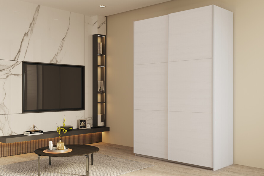 Шафа купе G-Caiser Білий 2 ДСП / 3 частини