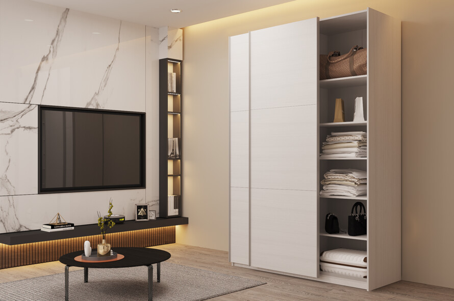 Шафа купе G-Caiser Білий 2 ДСП / 3 частини