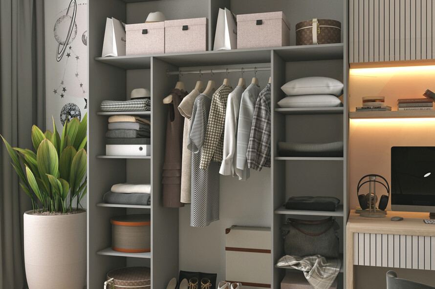 Шафа купе G-Caiser Графіт 2 ДСП / 3 частини