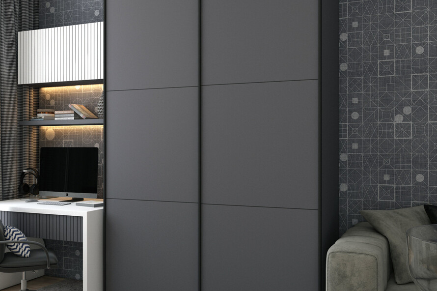 Шафа купе G-Caiser Графіт 2 ДСП / 3 частини