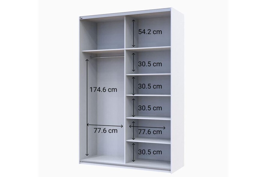 Шафа купе G-Caiser Білий Дуб Євок 2 ДСП