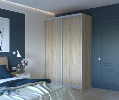 Шафа купе Сіті Лайт Дуб Cонома 2 ДСП велика