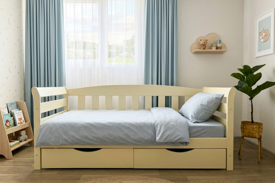 Ліжко дитяче з дерева Тедді (бук) Колір RAL
