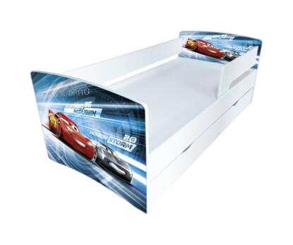 Ліжко для хлопчика з шухлядою і захисним бортиком Кіндер Кул 21 Маквін / KINDER-COOL 