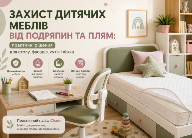 Захист дитячих меблів від подряпин та плям 