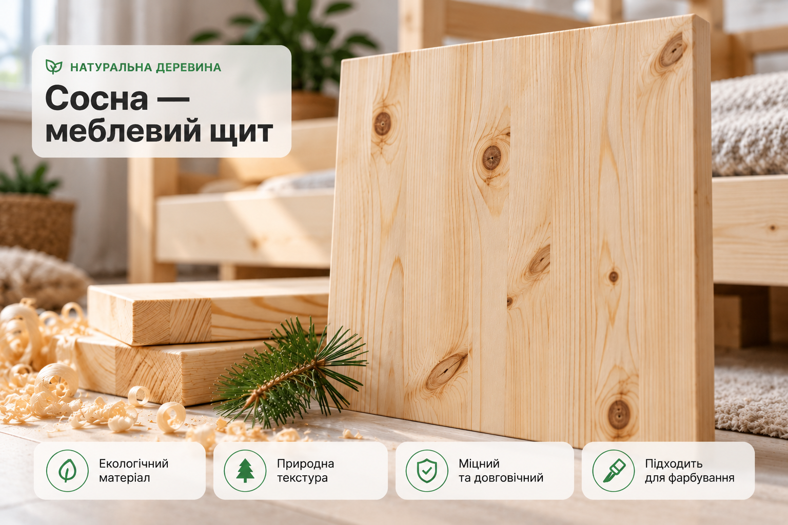 Сосна — меблевий щит